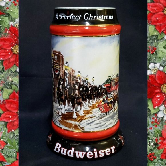 Budweiser Anheuser-Busch 1992 Holiday Collectible Stein Perfect Christmas - Picture 11 of 12